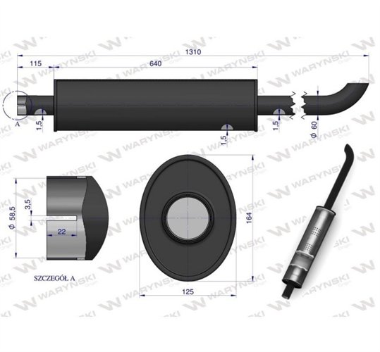 Tłumik wydechowy Belarus Mtz 80 82A Pronar WARYŃSKI