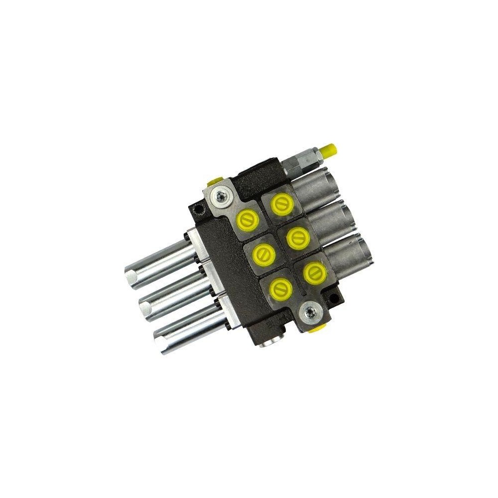 Rozdzielacz hydrauliczny 3-sekcyjny max przepływ 40L sterowany na linkę Waryński