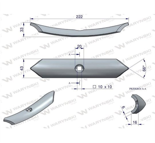 Redliczka 1-otworowa agregatu 45x6 ze śrubą zast. SV mal. proszkowo Waryński ( sprzedawane po 10 )