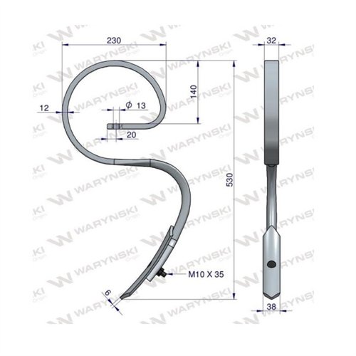 Ząb sprężynowy 32X12 Waryński 0413