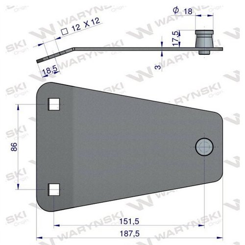 Trzymak noża kosiarka rotacyjna SAMASZ 007050600 105050300 Waryński