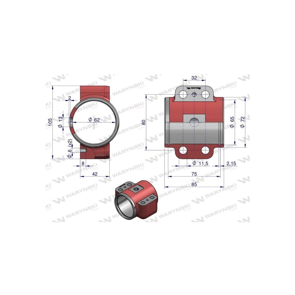 Obudowa duża lewa zastosowanie Kosiarka rotacyjna polska 1.85 Waryński