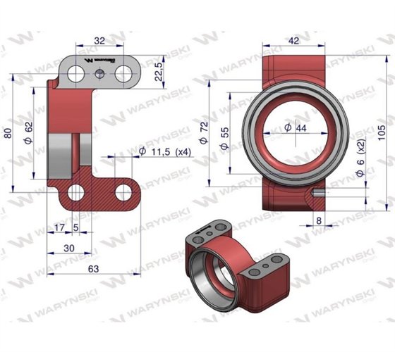 Obudowa mała prawa zastosowanie Kosiarka rotacyjna polska 1.85 Waryński