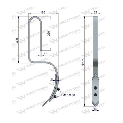Ząb sprężynowy siewnika Waryński
