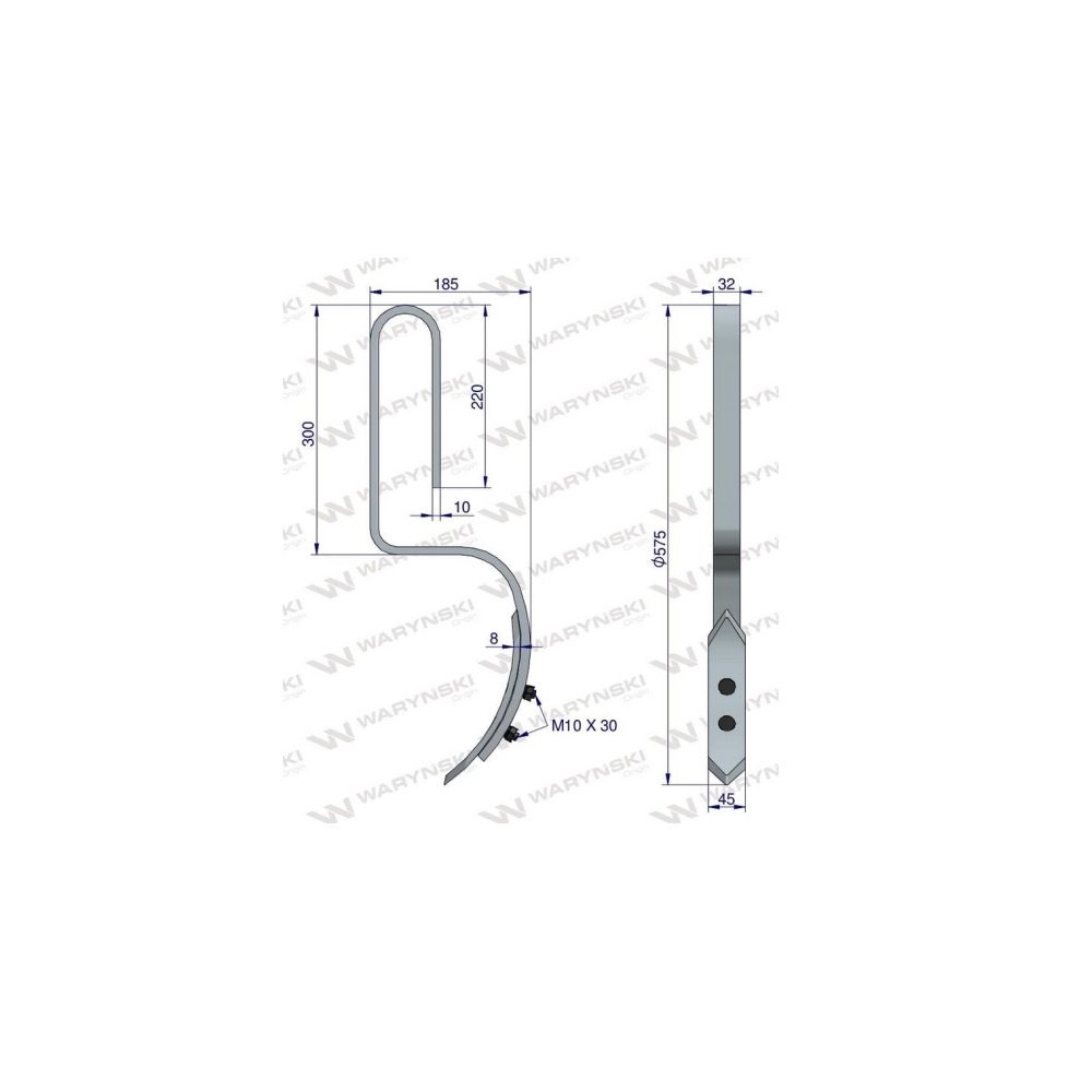 Ząb sprężynowy siewnika Waryński