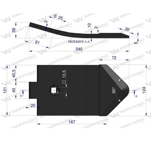 Dziób redlicy zamiennik Lemken Smaragd Napawane Waryński