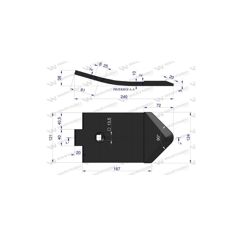 Dziób redlicy zamiennik Lemken Smaragd Napawane Waryński