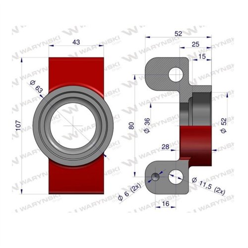 Obudowa łożyska mała zastosowanie Kosiarka rotacyjna polska Waryński