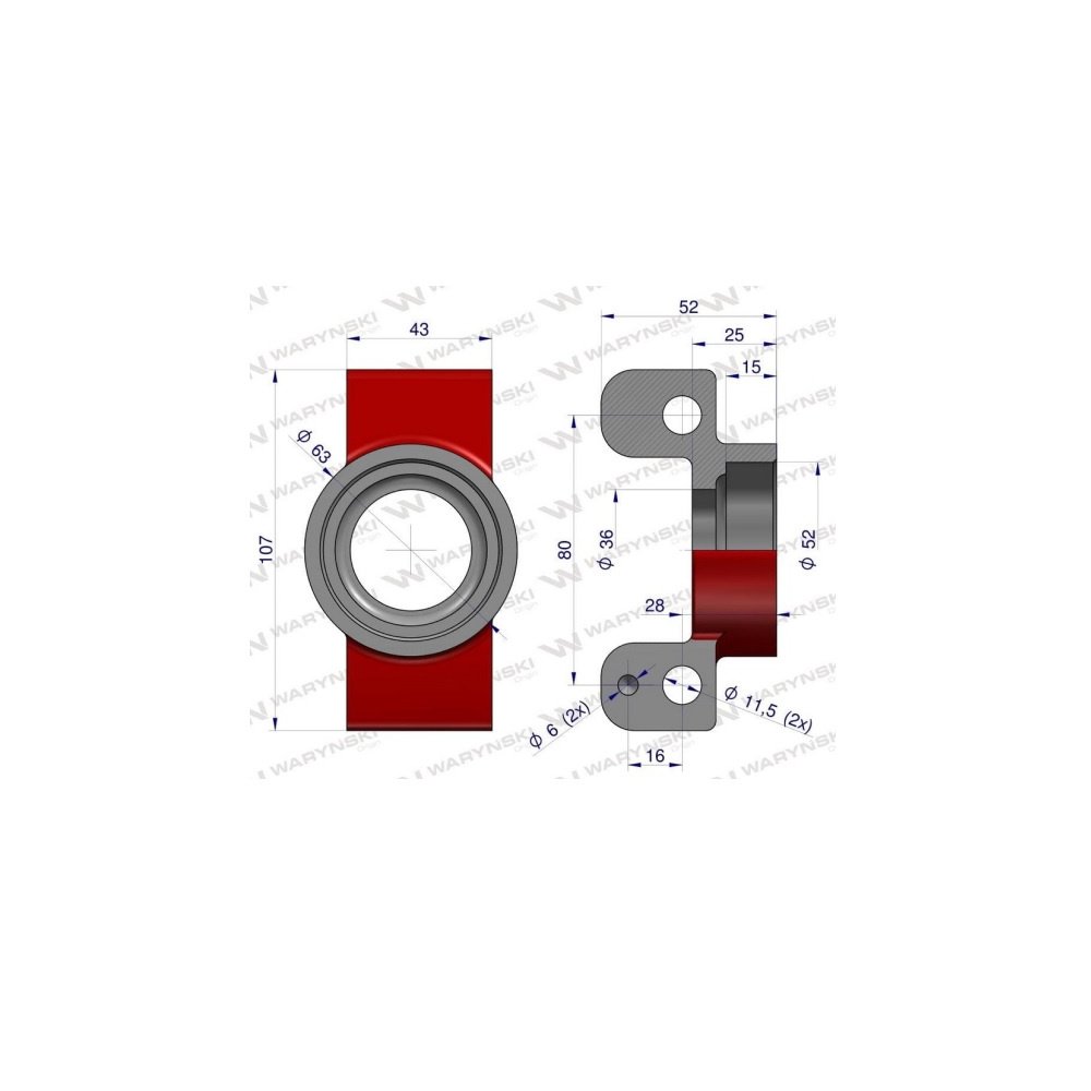 Obudowa łożyska mała zastosowanie Kosiarka rotacyjna polska Waryński