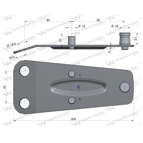 Trzymak noża kosiarka rotacyjna polska otw fi 19 Waryński zielony