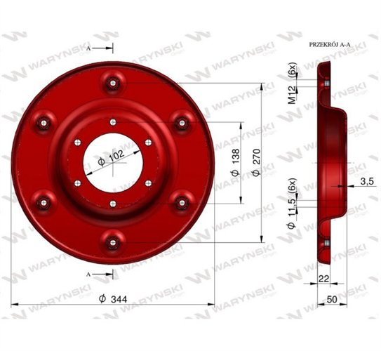 Talerz oporowy Kosiarka rotacyjna polska Waryński