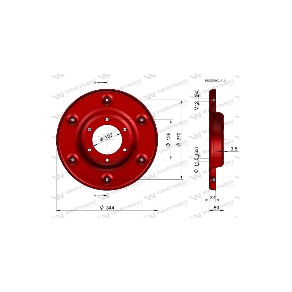 Talerz oporowy Kosiarka rotacyjna polska Waryński