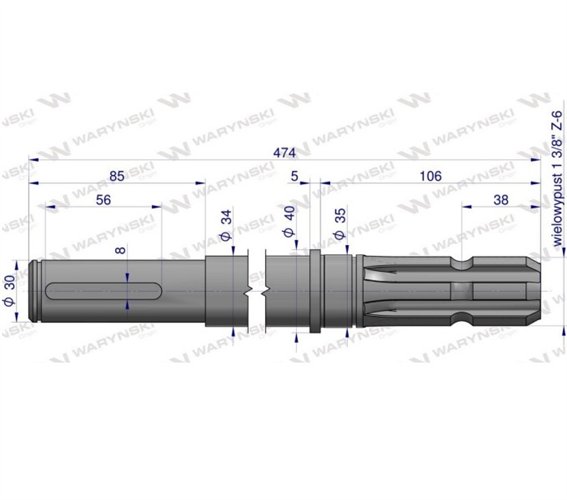 Wałek główny głowicy zastosowanie Kosiarka rotacyjna polska Waryński