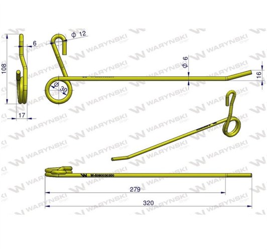 Palec sprężysty motowideł skrzydła skrajny hederu zastosowanie Bizon WARYŃSKI
