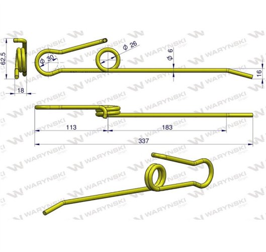 Palec sprężysty motowideł skrzydła środkowy hederu zastosowanie Bizon WARYŃSKI