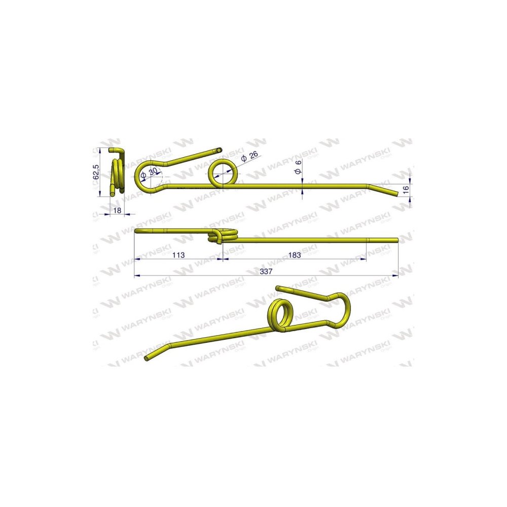 Palec sprężysty motowideł skrzydła środkowy hederu zastosowanie Bizon WARYŃSKI