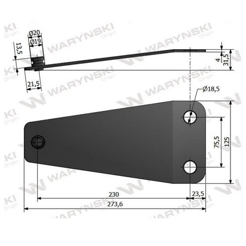 Trzymak noża kosiarka rotacyjna ZTR-165 czeska Waryński 508904006 532295036410 95036401 532.9.5036.401.2
