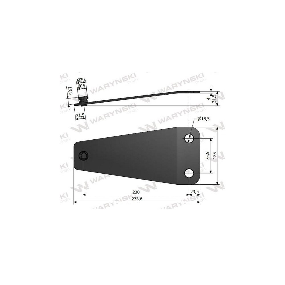 Trzymak noża kosiarka rotacyjna ZTR-165 czeska Waryński 508904006 532295036410 95036401 532.9.5036.401.2