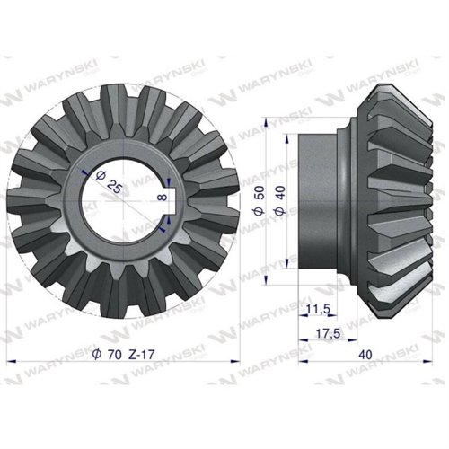 Koło stożkowe małe zastosowanie Kosiarka rotacyjna polska 1.85 Waryński
