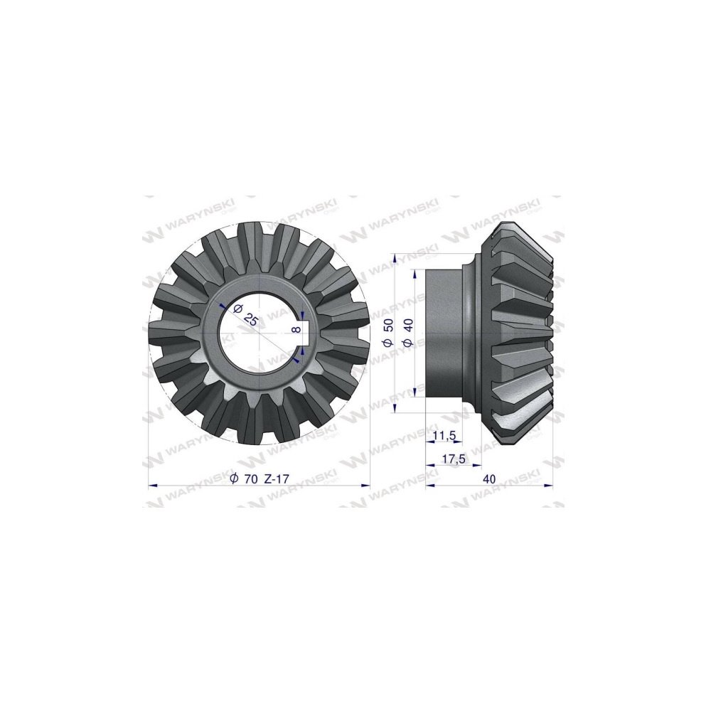 Koło stożkowe małe zastosowanie Kosiarka rotacyjna polska 1.85 Waryński