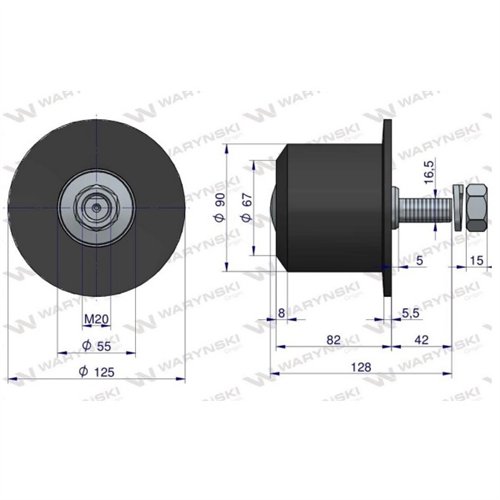 Rolka zwrotna kpl. oś ocynkowana polskie łożyska Anna Waryński