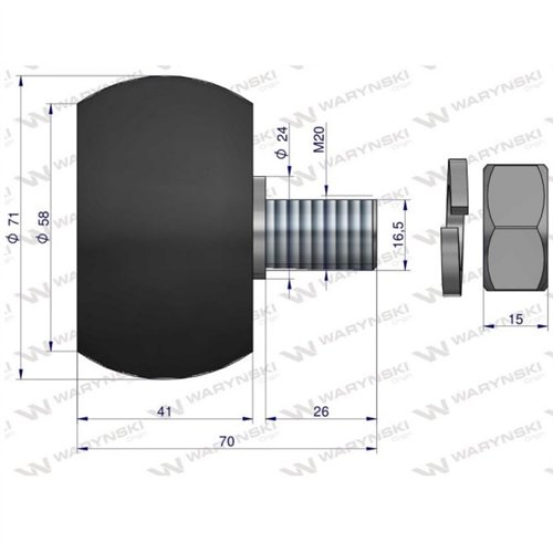Rolka wstrząsacza kpl. oś ocynkowana polskie łożyska Anna Waryński