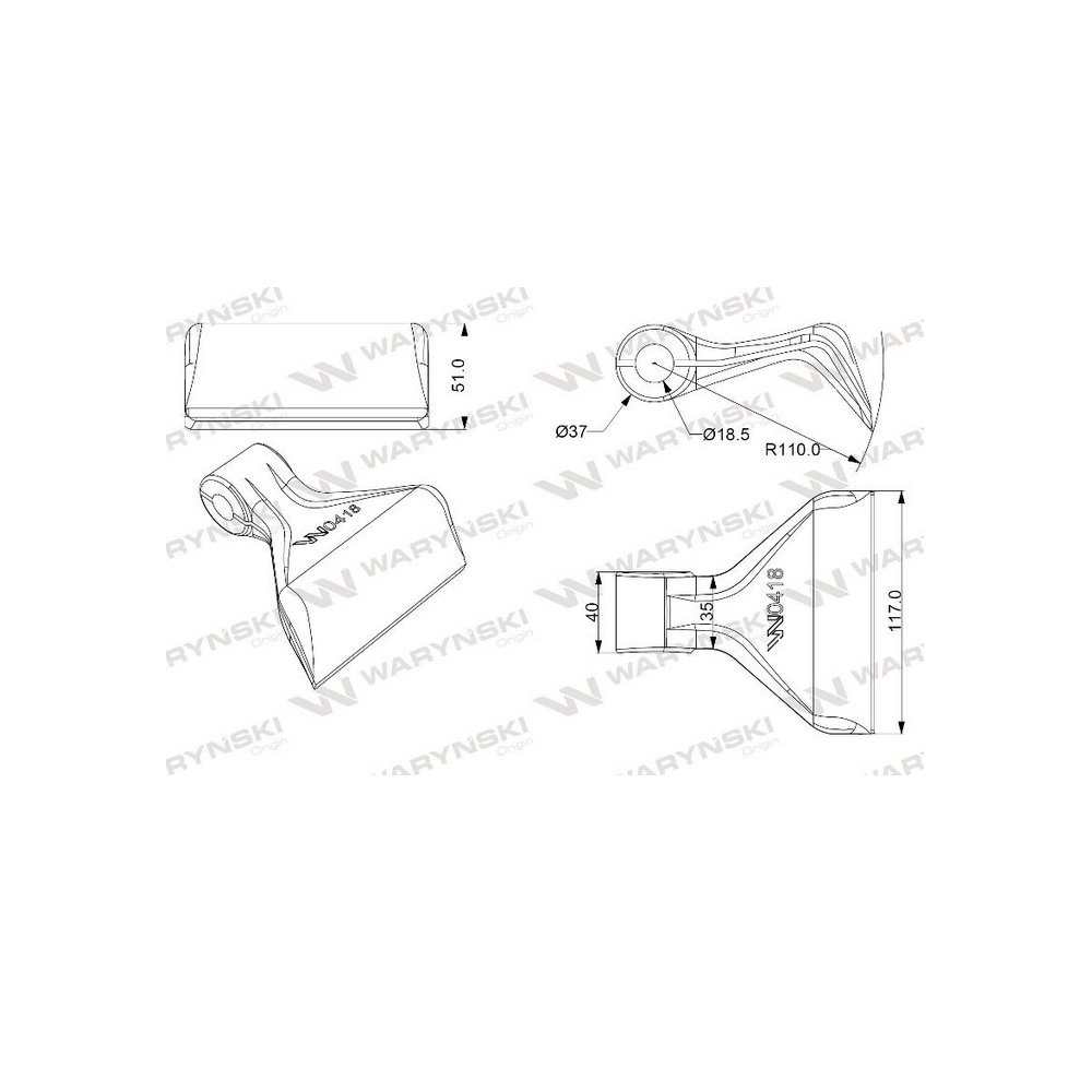 Bijak młotkowy mulczarka zastosowanie otwór 18 mm Waryński