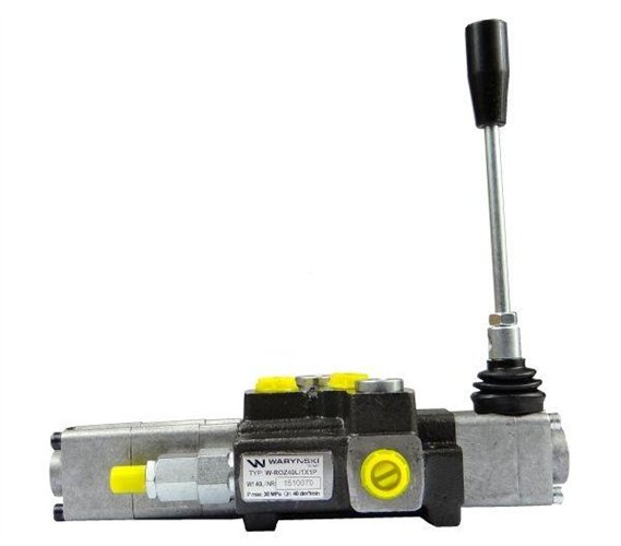 Rozdzielacz hydrauliczny 1-sekcyjny max przepływ 40L z sekcją pływającą Waryński