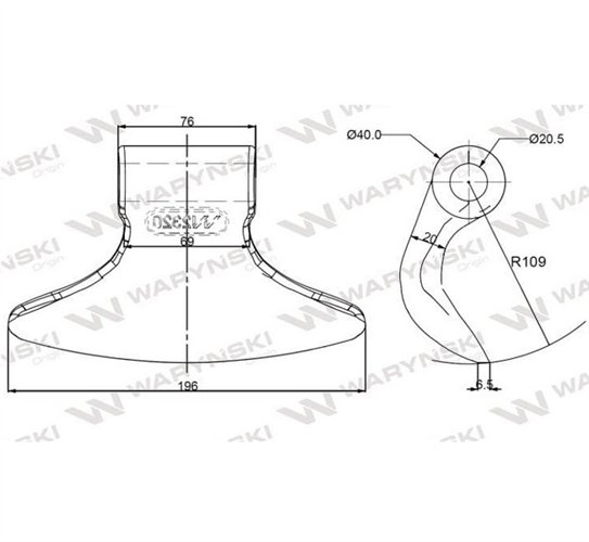 Bijak młotkowy mulczarka zastosowanie Perfekt Rosatella otwór 20 mm Waryński