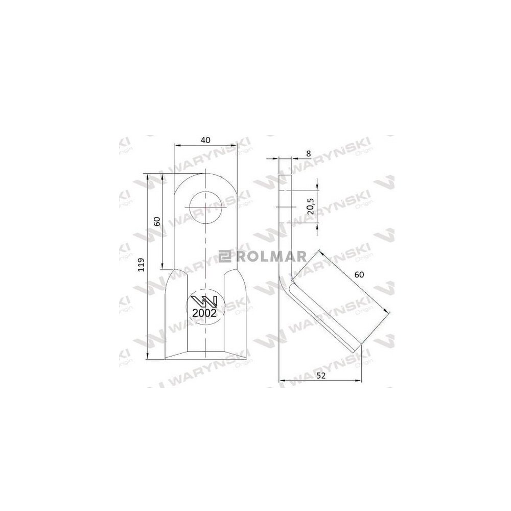 Bijak nóż mulczarka zastosowanie Agrimaster Waryński
