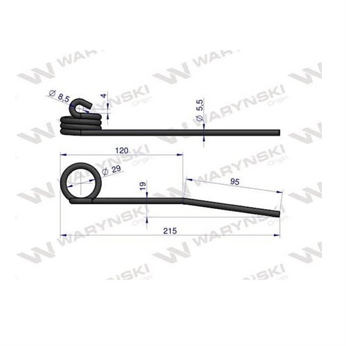 Palec sprężysty nagarniacza motowideł zastosowanie Claas 800021.0 Waryński