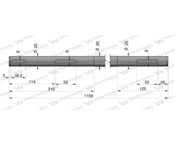 Wałek ramy długi zastosowanie Kosiarka rotacyjna polska 1.85 Waryński 5036010350