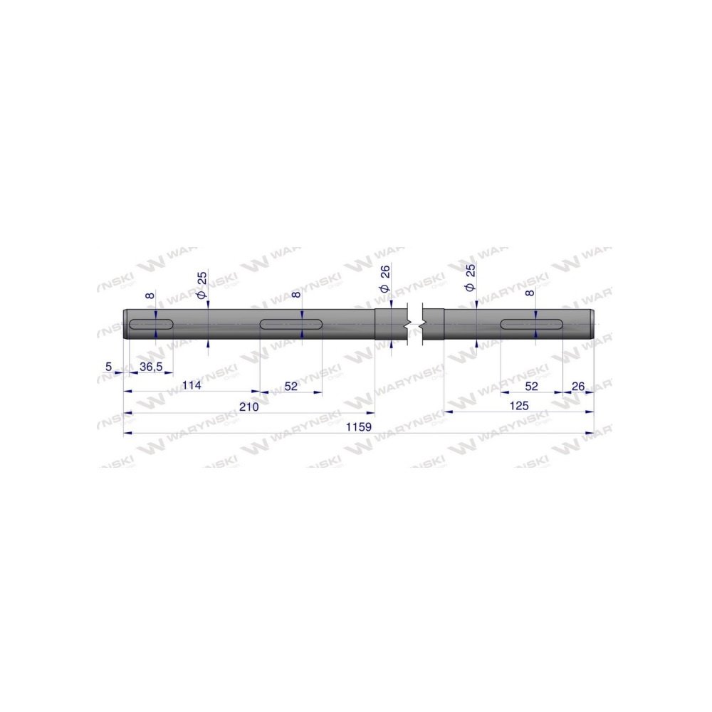 Wałek ramy długi zastosowanie Kosiarka rotacyjna polska 1.85 Waryński 5036010350