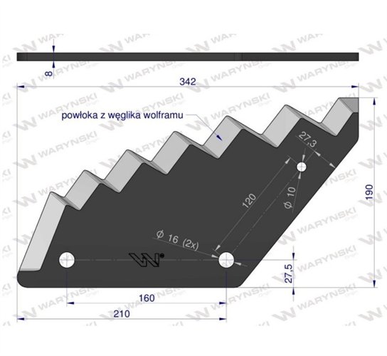 Nóż paszowozu zastosowanie Triolet. Stoll z węglikiem wolframu Waryński