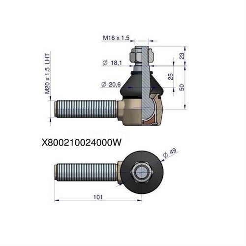 Przegub kierowniczy Fendt X800210024000 WARYŃSKI