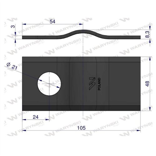 Nóż, nożyk kosiarka rotacyjna (czeska) 5036040100 WARYŃSKI ( sprzedawane po 25 )
