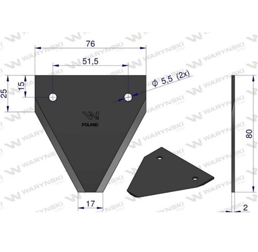 Nóż żniwny ostrza gładkie listwa nożowa zastosowanie Claas WARYŃSKI ( sprzedawane po 25 )