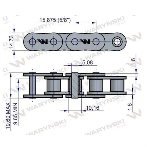 Łańcuch rolkowy 10B-1-92Ps zastosowanie Bizon 5040995810 Waryński