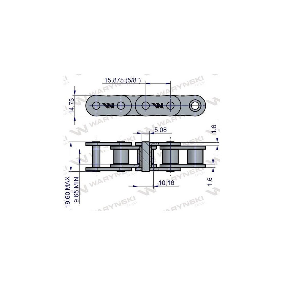 Łańcuch rolkowy 10B-1-96Ps nagarniacza zastosowanie Prasa Kostka Sipma 5223880730 Waryński