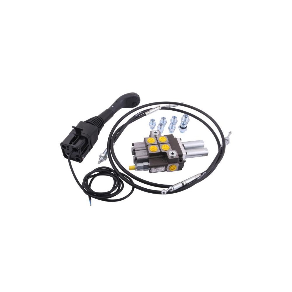 Zestaw: Rozdzielacz 2-sek. + Joystick z przyciskiem + Elementy złączne + Linki na kulkę stalową 1500mm Waryński