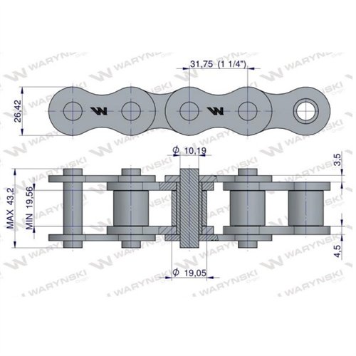 Łańcuch 20B-1-73Ps zastosowanie Prasa Zwijka Sipma Waryński