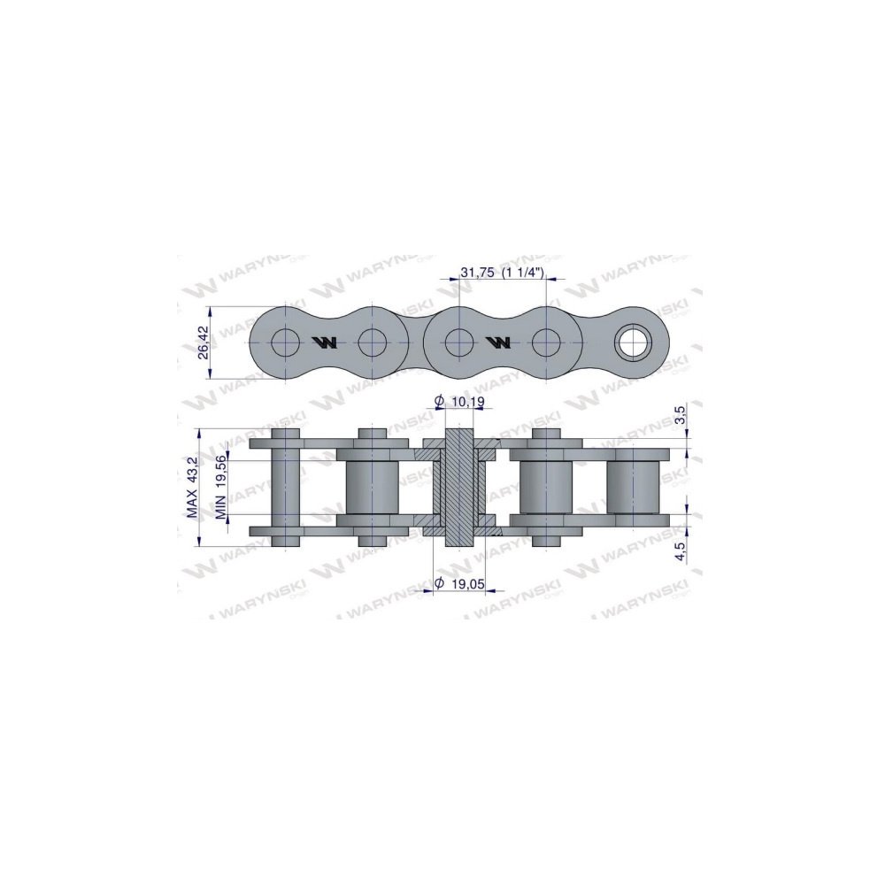 Łańcuch 20B-1-73Ps zastosowanie Prasa Zwijka Sipma Waryński
