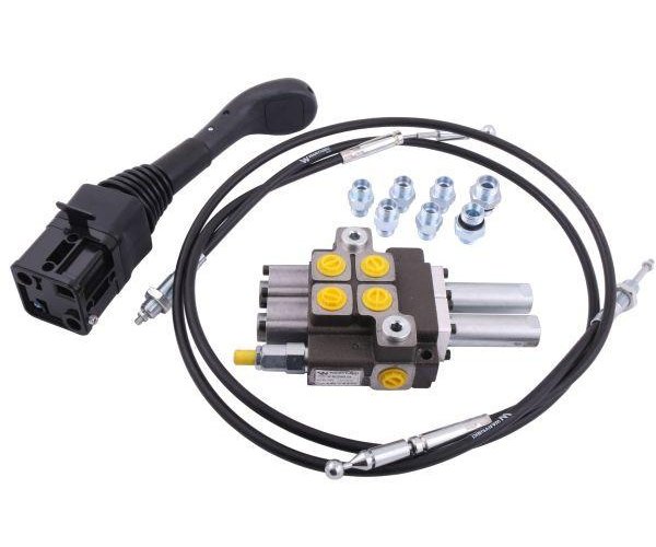 Zestaw: Rozdzielacz 2-sek. + Joystick (bez przycisku) + Elementy złączne + Linki na kulkę stalową 1500mm Waryński