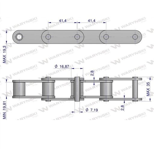 Łańcuch rolkowy CA550 5m Waryński