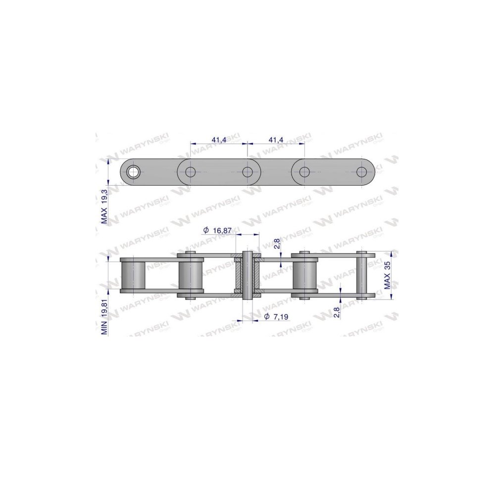 Łańcuch rolkowy CA550 5m Waryński