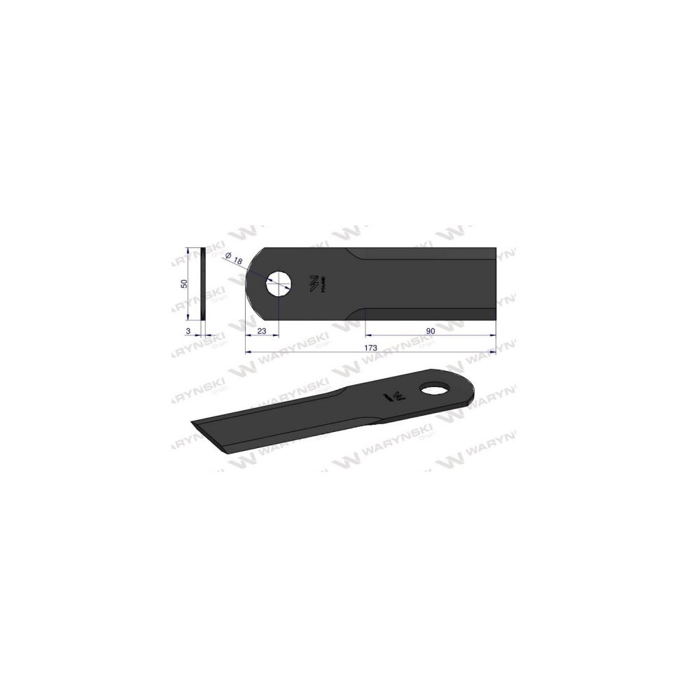 Nóż obrotowy rozdrabniacz słomy sieczkarnia zastosowanie 0600171 0600172 Claas fi-18 WARYŃSKI ( sprzedawane po 25 )