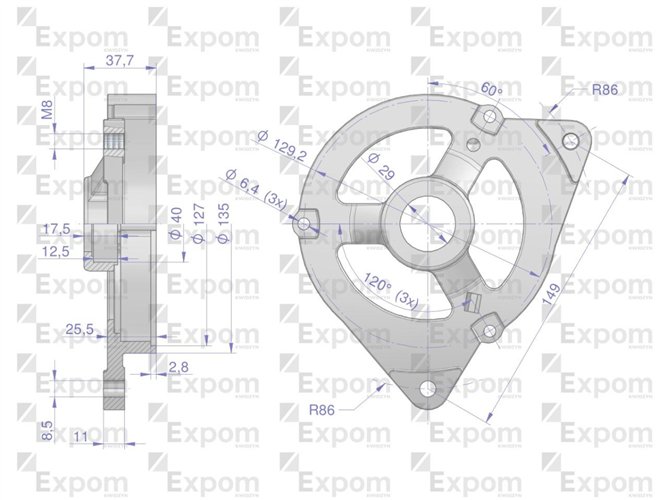 Pokrywa przednia alternatora AX230000 C-330 Nowy Typ EXPOM KWIDZYN eu