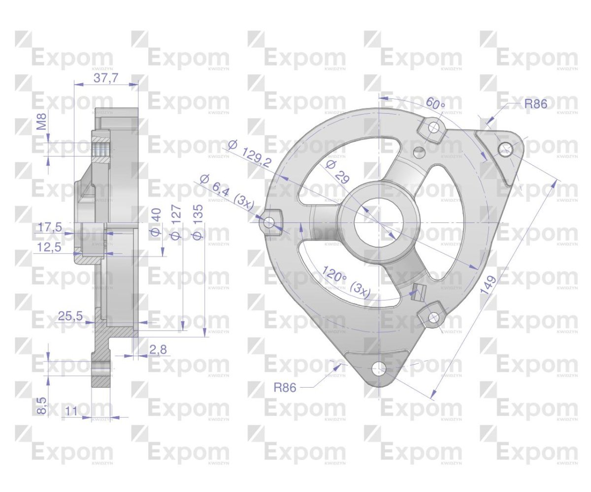 Pokrywa przednia alternatora AX230000 C-330 Nowy Typ EXPOM KWIDZYN eu