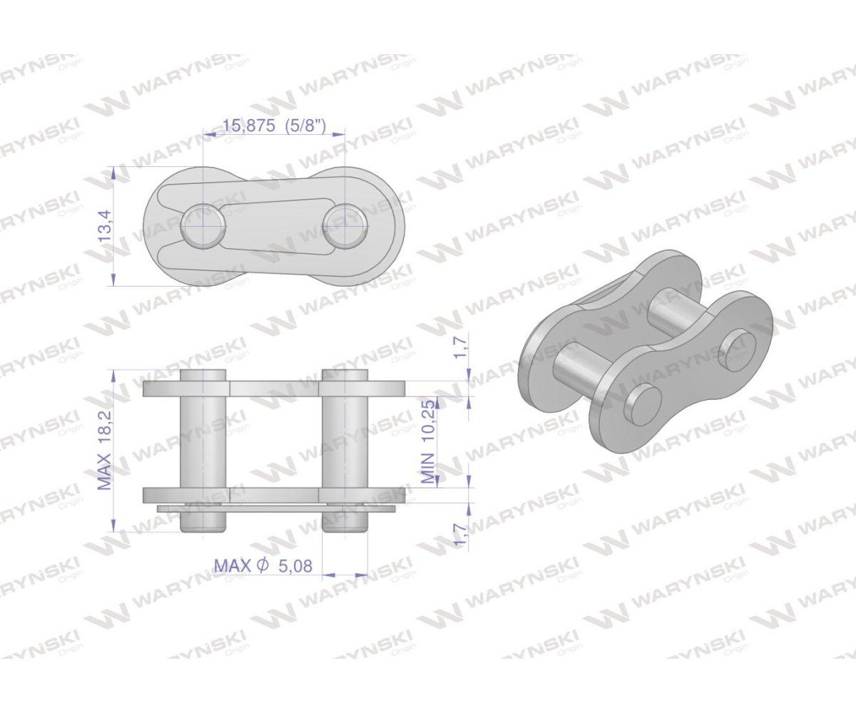 Zamek łańcucha 10BF20 zastosowanie Claas 670251. 670251.0. 0006702510 Waryński ( sprzedawane po 5 )