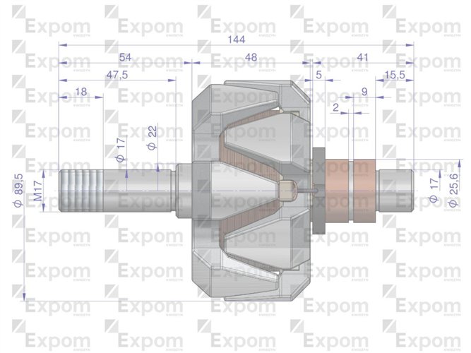Wirnik alternatora AX230000 AX260000EX C-330 C-360 Nowy Typ EXPOM KWIDZYN eu